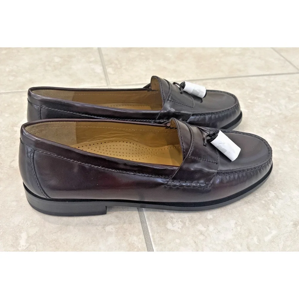 NEW Cole Haan Pinch Tassel Loafers Mens Size 12D Burgundy Leather Slip On 03507